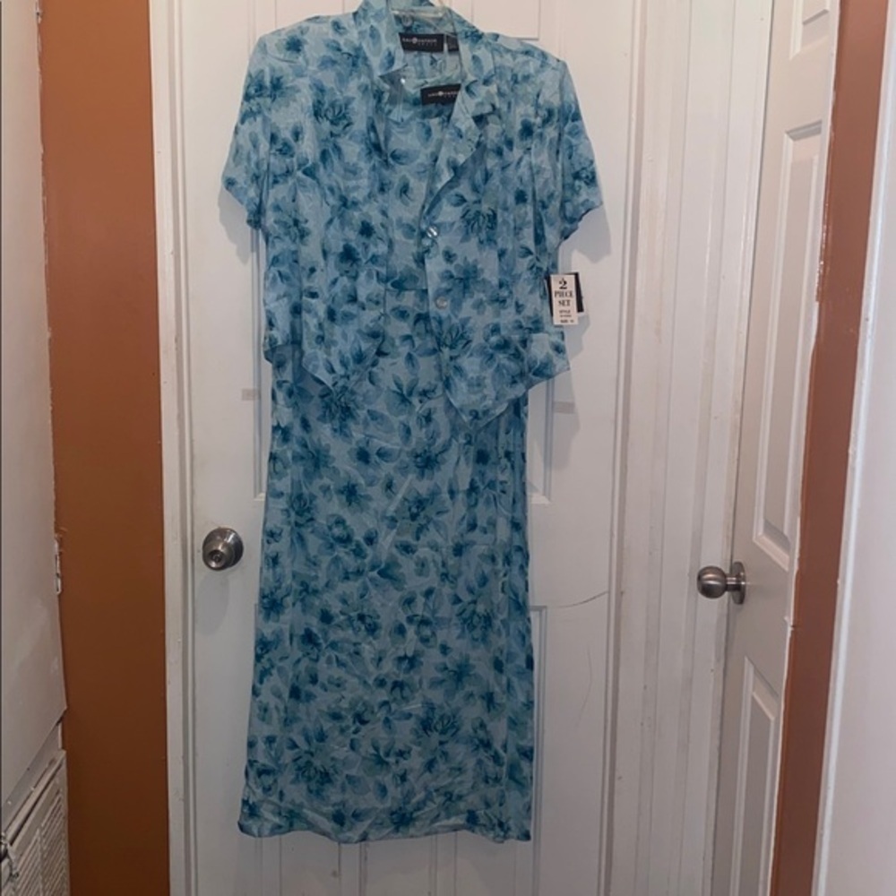 Sag Harbor Blue Floral Long 2 piece set